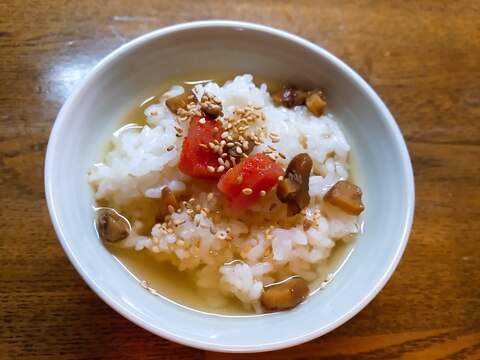 明太子と醤油豆の出汁茶漬け